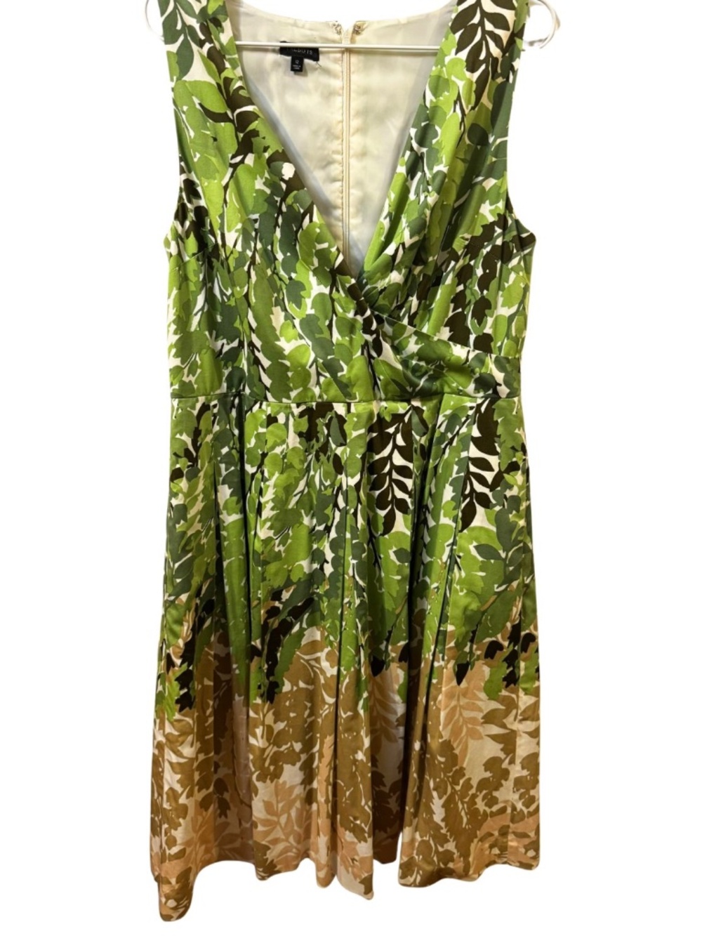 Talbots Sleeveless Dress - Leaf Motif!